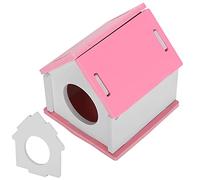 Cabaña de Madera para hámster, cabaña de refrigeración ensamblada, Accesorio para Mascotas, Tablero ecológico de Alta Densidad, a Prueba de Humedad, preservación del Calor, no (Rosa)