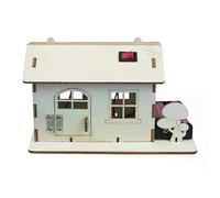 Cabaña de madera para niños, modelo de casa de madera 3D hecho a mano, rompecabezas de juguete