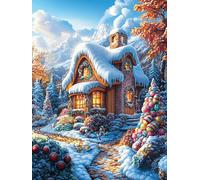 Cabaña de Navidad Puzzles 300 Piezas Portátil 3D Animal fantástico de Animales Salvajes Rompecabezas Familiar para Toda La Familia Maquetas Educativas Construir Aliviar Estrés 300 PCS