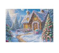 Cabaña de Nieve Bosque Rompecabezas 300 Piezas Cartón para Toda La Familia Juego Compartir Estimulación Cognitiva Regalo Fin De Año Mejor Valorado 300 PCS