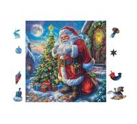 Cabaña de Papá Noel Rompecabezas 100 Piezas Cartón Resistente para Toda La Familia Desconectar Estrés Ocio Creativo En Casa Mejor Valorado 28x28cm