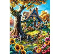 Cabaña del bosque Rompecabezas 1000 Piezas Cartón Para Niños Mayores 14 Años Cuentos de hadas de animales salvajes fantásticos Entretenimiento Casa Terapia Relajación Ocio Doméstico Detalle Único Orig