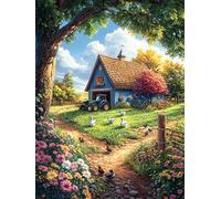 Cabaña del Bosque Rompecabezas 500 Piezas Cartón Grueso para Mayores Cuentos de Hadas de Animales Salvajes fantásticos Noches Juegos Familiares Estimulación Mental Regalo San Valentín