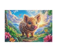 Cabaña del Sol en el Campo de Flores Puzzles 1000 Piezas Estera Portátil 3D Flora Meadow Dusk Rompecabezas Familiar para Adultos Aliviar Estrés Decoración Hogar Moderno Creativo 1000 PCS