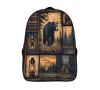 cabaña en el bosque mochilas impresos 2 compartimento diseño ergonómico área silvestre de los osos viaje mochila con arnés ajustables mochilas escolares de 3d impresos-16,para adolescentes adultos