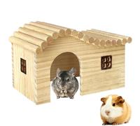 Cabaña escondite de madera de conejillo de indias con ventana, casa de madera para ratas, chinchillas, erizos, hámsteres, conejos, conejitos (tamaño grande)