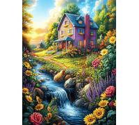 Cabaña Junto al Arroyo Puzzle 300 Piezas Cartón Grueso para Adultos Y Adolescentes Cuentos de Hadas de Animales Salvajes fantásticos Calmar La Mente Entretenimiento Casero Regalo Ideal 300 PCS