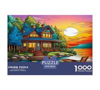 Cabaña Junto al Lago 1000 Piezas De Rompecabezas para Adultos, Puzzle Refugio Pastoral Adultos, Juego Didáctico Decoración para El Hogar 38x26cm/1000pcs
