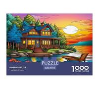 Cabaña Junto al Lago 1000 Piezas De Rompecabezas para Adultos, Rompecabezas Refugio Pastoral Adultos, Juego Familiar Regalos Creativos 70x50cm/1000pcs