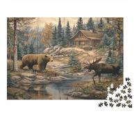 Cabaña Natural Puzzle 1000 Piezas De Cartón Grueso Fauna Bosque Rompecabezas Anti Estrés Adultos para Plan De Fin De Semana como Regalo Original 70x50cm/1000pcs