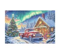 Cabaña navideña Nieve Rompecabezas 1000 Piezas Cartón Grueso para Coleccionistas Noches De Cita Mejora Concentración Ocio En Casa Regalo Reyes Magos 1000 PCS