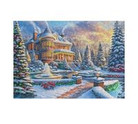 Cabaña navideña Nieve Rompecabezas 300 Piezas Cartón para Niños Mayores 14 Años Tiempo Libre Actividad Antiestrés Más Vendido Detalle Único Original 300 PCS