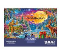 Cabaña Navideña Rompecabezas 1000 Piezas,Puzzle Difícil para La Familia - Tiempo De Calidad Y Diversión 52x38cm/1000pcs
