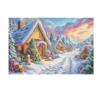 Cabaña Nevada en el Bosque Rompecabezas 1000 Piezas Cartón para Toda La Familia Juego Compartir Estimulación Cognitiva Regalo Fin De Año Mejor Valorado 1000 PCS
