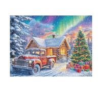 Cabaña Nevada Escena de Invierno Puzzles 500 Piezas Desafío Nivel Difícil Rompecabezas para Adultos Aliviar Estrés Decoración Hogar DIY Moderno Portátil 500 PCS