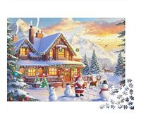 Cabaña Nevada Puzzle para Adultos Puzzle de 1000 Piezas Escena Navideña Relajante Regalo Familiar 52x38cm/1000pcs