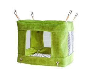 Cabaña para Dormir para pájaros - Jaula de Malla Inferior escondite, Refugio Suave para aviario, Percha de Descanso Interior, cabaña de Dormir para pájaros, Inferior de Malla para Canario