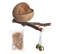 Cabaña para pájaros, cómoda jaula para pájaros | de pájaros de concha natural | de anidación para loros con rallado | de anidación para pájaros amorosos, periquitos y pinzones