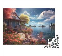 Cabañas a Orillas del Lago 38x26cm/1000pcs Rompecabezas para Adultos - Juguete De Bricolaje