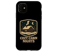 Cabañas acogedoras Noches Retro Invierno Cabina, Amante de la Naturaleza al Aire Libre Carcasa para iPhone 11