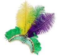 Cabaret Hair Fascinator - Sequin Headband, Vintage Glam Costume Accessory, Stylish Performance Hairpiece, Durable Flexible Structure Improve Fit Comfort Stability Eye Catching Shine Theatrical