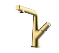 Cabastilla fría fría del grifo cascada de tocador de tocador de tocador de tocador de palanca de una sola palanca de oro latón de lava de lavabo en cuenca fría y caliente (verde claro)