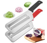Cabbage 2 PCS Hoja de acero inoxidable Cobbage Slicer Skid-Probar Double Layer triturada para verduras y frutas Negro y rojo
