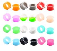 CABBE KALLO - Juego de 12 Pares de dilatadores de Silicona Coloridos para Oreja, dilatadores de dilatación, expansor de túneles de Carne de Doble Acampanado