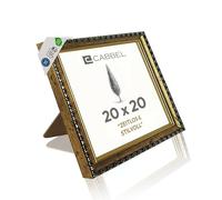 CABBEL Marco CELI 20 x 20 cm dorado - Marco vintage cuadrado decorativo - Acrílico irrompible - Para fotos, arte, collage - Ideal para pared, escritorio, decoración clásica