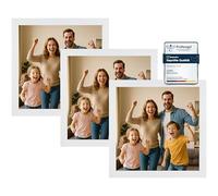 CABBEL Marco de fotos 25x25 cm blanco - 3 unidades - marco decorativo con frontal acrílico - ideal para fotos, certificados, pósteres y decoración