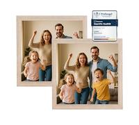 CABBEL Marco de fotos 25x25 cm natural - 2 unidades - marco decorativo con frontal acrílico - ideal para fotos, certificados, pósteres y decoración