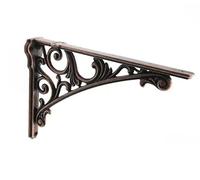 CABDM - 2 escuadras decorativas para estanterías, 15 cm, cobre envejecido, estilo barroco vintage, 15 x 10,6 x 4,4 cm, alta resistencia, tornillería incluida