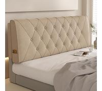 Cabecera tapizada de diamante con montaje en pared de tamaño completo cojín marrón para mesita de noche Bolster Daybed y litera respaldo 88,9 cm individual