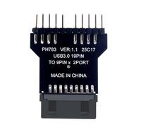 Cabecera USB 3.0 de 19 pines | Placa base USB 3.0 de 19 pines a tarjeta de expansión de interfaz doble 9 2.0, multiplicador de puertos, adaptador de conector HUB para equipos de refrigeración por agua