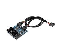 Cabecera USB de 9 pines, placa base ASHATA Cabecera USB de 9 pines macho 1 a 4 hembra Cable divisor de extensión Conector USB de 9 pines, adaptador de cabezal de placa base USB para multiplicador de p