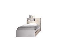 Cabecero cama conjunto dormitorio TEN DEKIT con aro 90x190 + 2 cajones natural /blanco