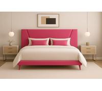 Cabecero cama MALAGA moderno,funcional y gran confort, Cabezal tapizado acolchado con tejido anti manchas fácil limpieza, también disponible en polipiel, resistente y gran durabilidad Fucsia 150*70Cm