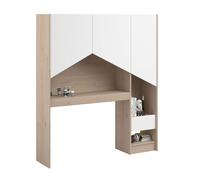 Cabecero con estantería child en color roble jackson y blanco mate 152x132x32 cm estilo nórdico 152 cm