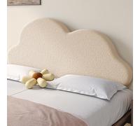 Cabecero con Forma de Nube Francesa, Cojín Removible y Lavable, Cabecero Lindo en Forma de Nube, Almohadilla Suave Para la Cabecera, Gran Respaldo milk coffee color 160*65*10 cm(62.99*25.59*3.94 in)