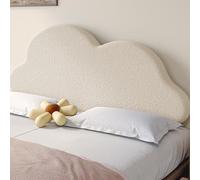 Cabecero con Forma de Nube Francesa, Cojín Removible y Lavable, Cabecero Lindo en Forma de Nube, Almohadilla Suave Para la Cabecera, Gran Respaldo milk tea color 180*65*10 cm(70.87*25.59*3.94 in)