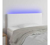 Cabecero con LED cuero sintético blanco 80x5x78/88 cm