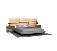 Cabecero con mesitas ataneq pure cambria - grafito 260 x 60 x 40 cm 60 cm