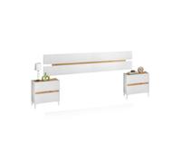 Cabecero con mesitas ezra blanco artik (blanco mate) - roble nodi 216 x 47 x 3 cm 3 cm