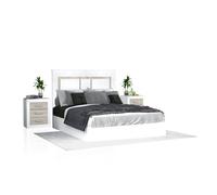 Cabecero con mesitas kira andersen pino - gris 160 x 119 x 4 cm