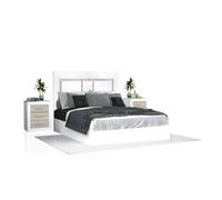 Cabecero con mesitas kira andersen pino - gris 160 x 119 x 4 cm