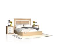 Cabecero con mesitas kira cambria - blanco 160 x 119 x 4 cm