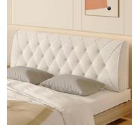 Cabecero Cubierta Cojín Almohada Individual/Doble/Queen/King Size Funda para Cabeceros De Cama, Almohadas para Cabecera De Cuña, Madera/Hierro, Protectora A Prueba De Polvo(150×58×10cm,White 1)