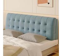 Cabecero Cubierta Cojín Almohada Individual/Doble/Queen/King Size Funda para Cabeceros De Cama, Almohadas para Cabecera De Cuña, Madera/Hierro, Protectora A Prueba De Polvo(200×58×6cm,Blue)