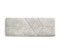 Cabecero de cama 150 rombos tela antimanchas 152x57x5cm blanco roto efecto granito