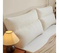 Cabecero de Cama Beige de 70 Pulgadas tamaño California King Grande para Lectura con Respaldo Soporte Lumbar cojín de Felpa almohadón extraíble litera sofá Dormitorio tapizado